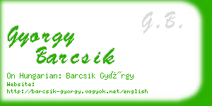 gyorgy barcsik business card